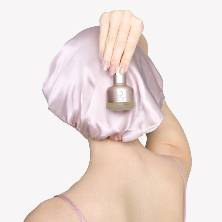Jadu Split Ends Care and Mulberry Silk Bonnet nourish and protect your hair