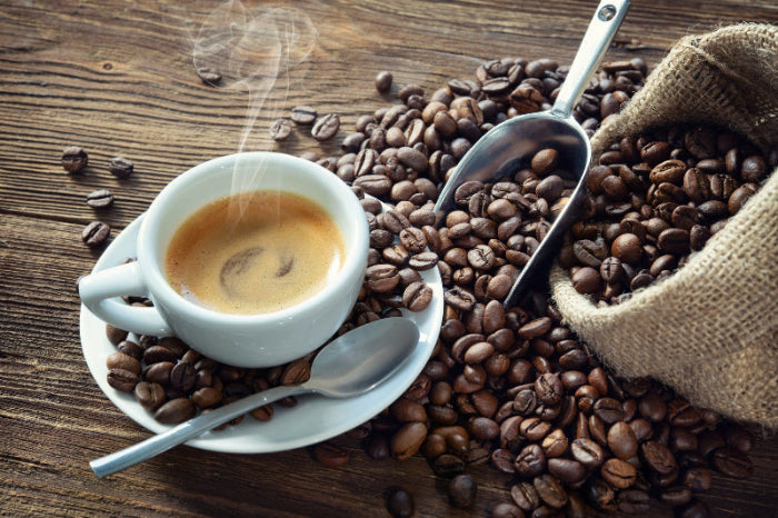 Whole roasted coffee beans