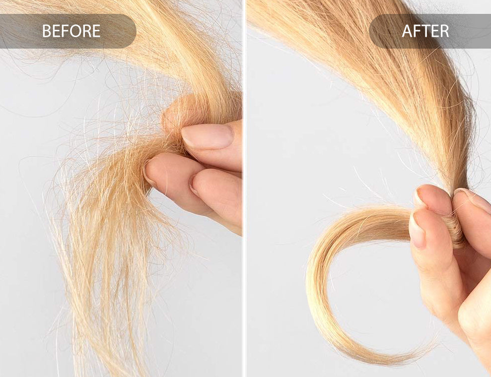 Split Ends Care Oil showing before and after results