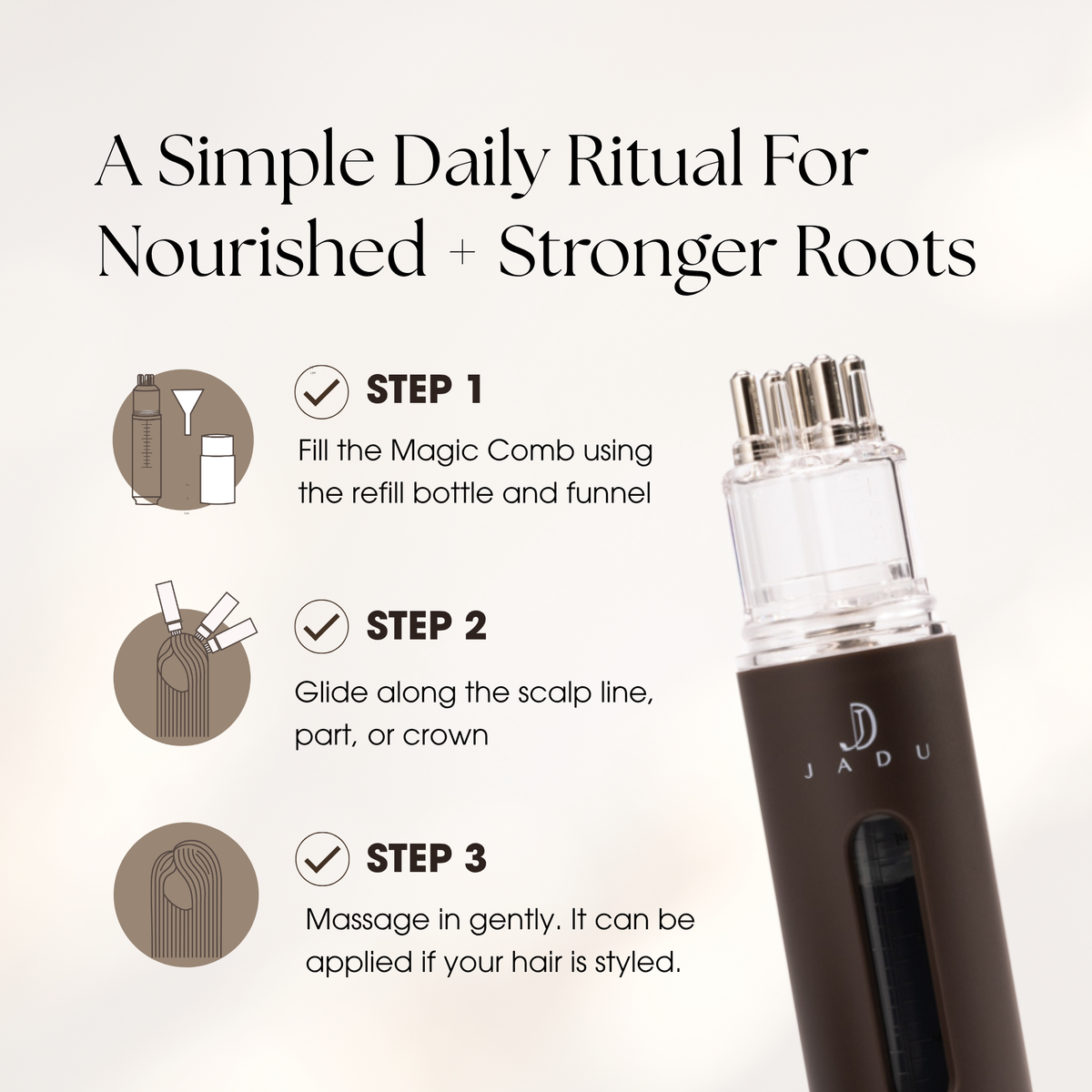 A simple 3-step daily ritual for nourished and stronger roots - scalp treatment for thinning hair