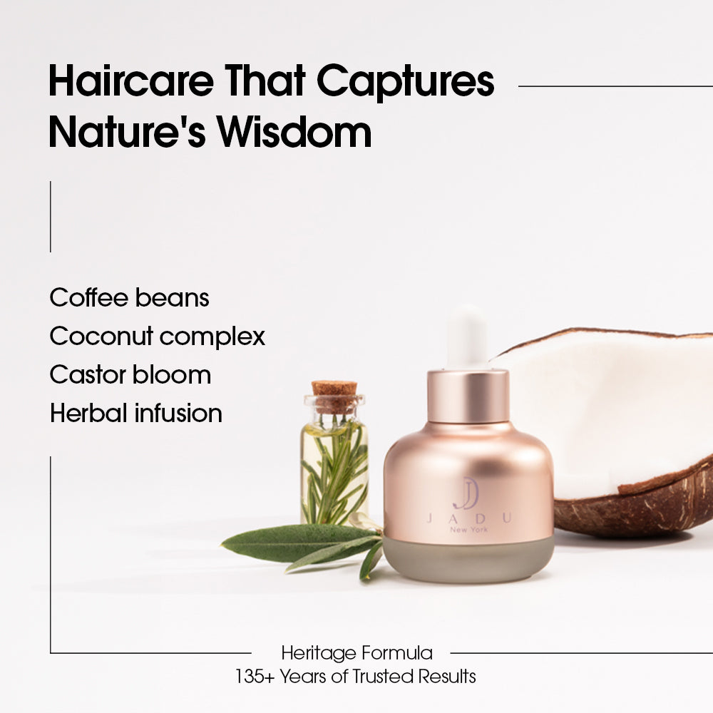 Split ends hair oil with coconut, castor, coffee and herbal ingredients.