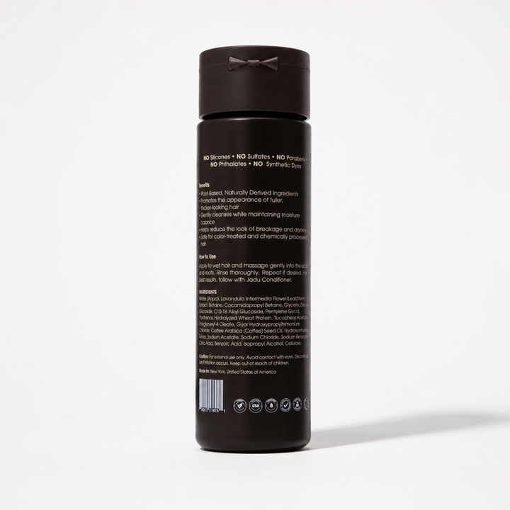 Jadu Shampoo - A gentle, plant-based shampoo for sensitive scalps. Sulfate-free, pregnancy-safe, and non-toxic. 
