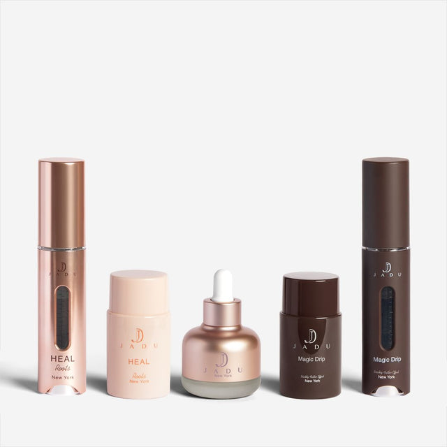 The Magic Ritual bundle, showing Jadu Heal Roots, Split Ends Care and Magic Drip together.